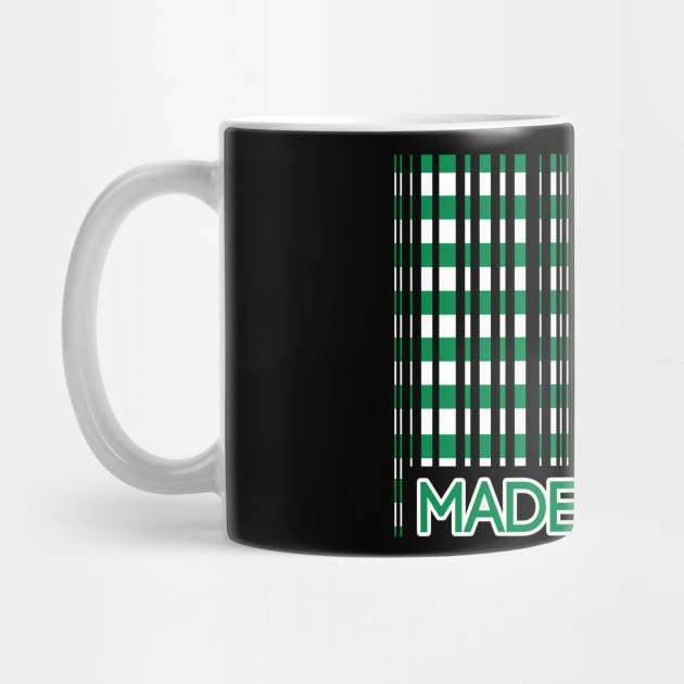 MADE IN 1888, Glasgow Celtic Football Club Green and White Barcode Design by MacPean